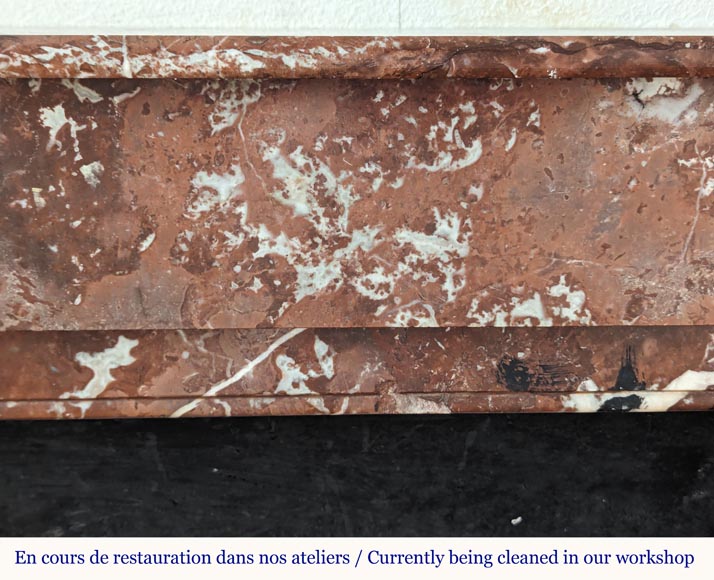 Louis XVI style mantel in Rouge du Nord marble Louis XVI style mantel in Rouge du Nord marble-1