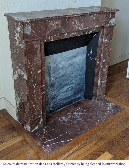 Louis XVI style mantel in Rouge du Nord marble Louis XVI style mantel in Rouge du Nord marble-2