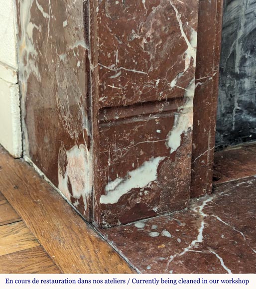 Louis XVI style mantel in Rouge du Nord marble Louis XVI style mantel in Rouge du Nord marble-4