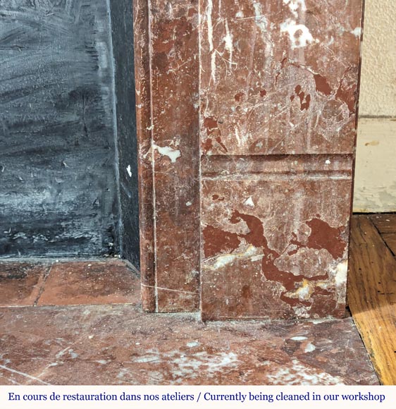 Louis XVI style mantel in Rouge du Nord marble Louis XVI style mantel in Rouge du Nord marble-7