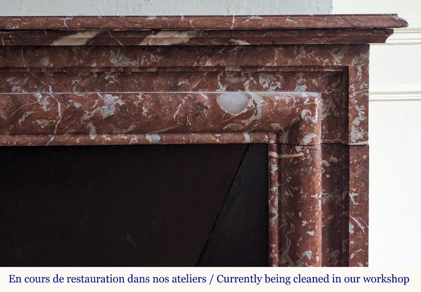 Louis XIV style mantel in Rouge du Nord marble Louis XIV style mantel in Rouge du Nord marble-6