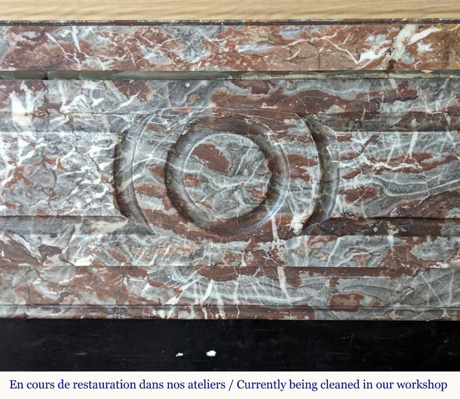 Louis XVI style mantel in Royal Red marble Louis XVI style mantel in Royal Red marble-1