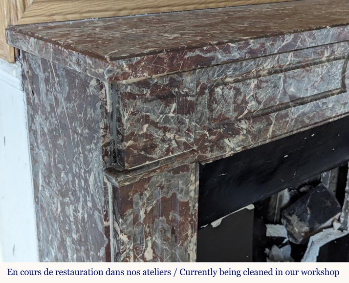 Louis XVI style mantel in Royal Red marble Louis XVI style mantel in Royal Red marble-2