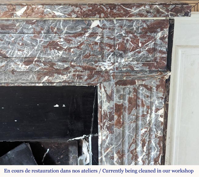 Louis XVI style mantel in Royal Red marble Louis XVI style mantel in Royal Red marble-7