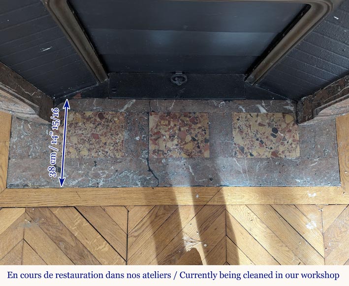 Louis XV style mantel in Red of the North marble with curved shells Louis XV style mantel in Red of the North marble with curved shells-10