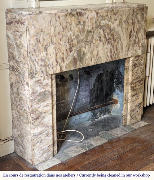 Art Deco mantel in coloured marble Art Deco mantel in coloured marble-2