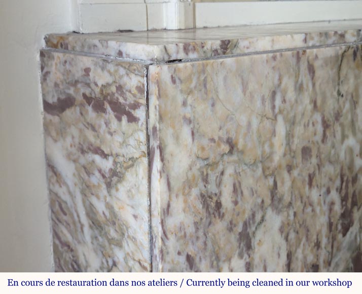 Art Deco mantel in coloured marble Art Deco mantel in coloured marble-3