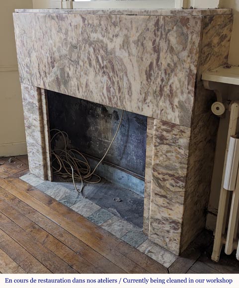 Art Deco mantel in coloured marble Art Deco mantel in coloured marble-5