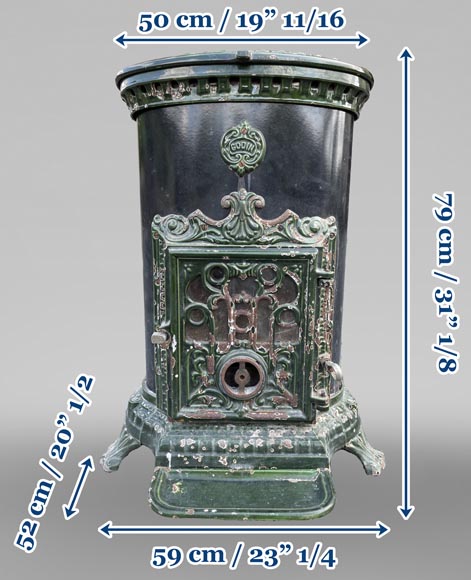 GODIN, Oval cast iron stove, 19th-20th century GODIN, Oval cast iron stove, 19th-20th century-8