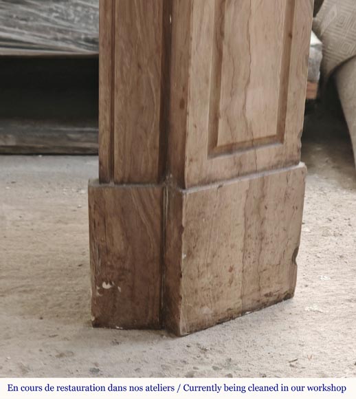 Louis XV style Pompadour mantel in Lunel marble Louis XV style Pompadour mantel in Lunel marble-6