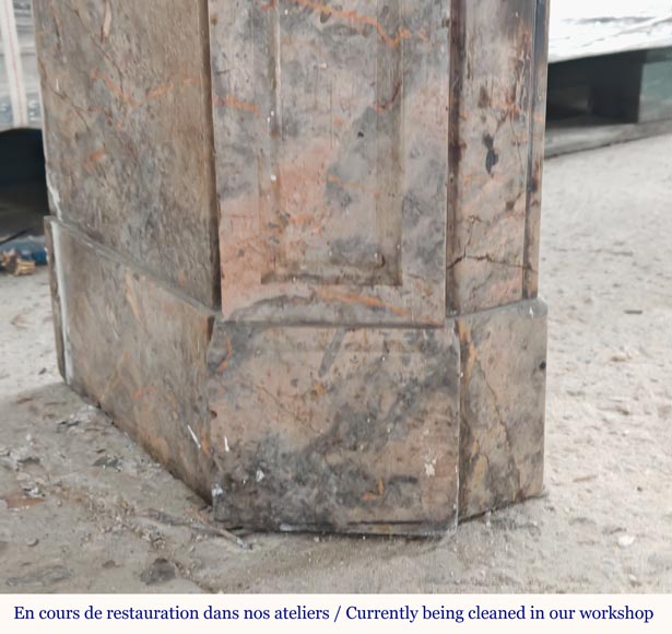 Louis XV style Pompadour mantel in Enjugeraist marble Louis XV style Pompadour mantel in Enjugeraist marble-4