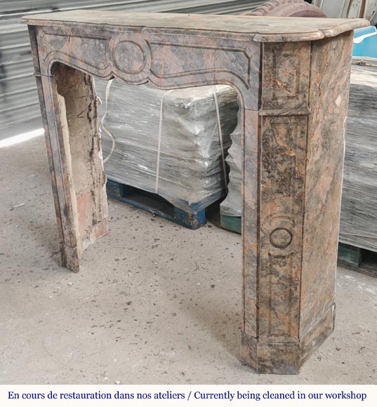 Louis XV style Pompadour mantel in Enjugeraist marble Louis XV style Pompadour mantel in Enjugeraist marble-5