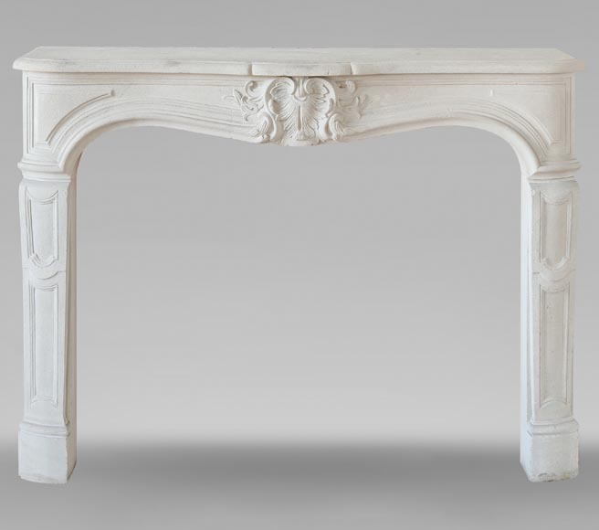 Louis XV style stone mantel with palmette décor Louis XV style stone mantel with palmette décor-0