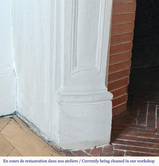 Louis XV style stone mantel with palmette décor Louis XV style stone mantel with palmette décor-5