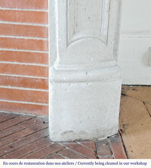 Louis XV style stone mantel with palmette décor Louis XV style stone mantel with palmette décor-8