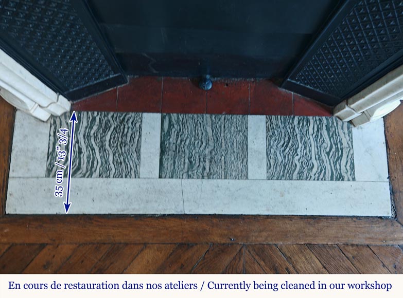 Louis XV style Carrara marble mantel with palmette motif Louis XV style Carrara marble mantel with palmette motif-8