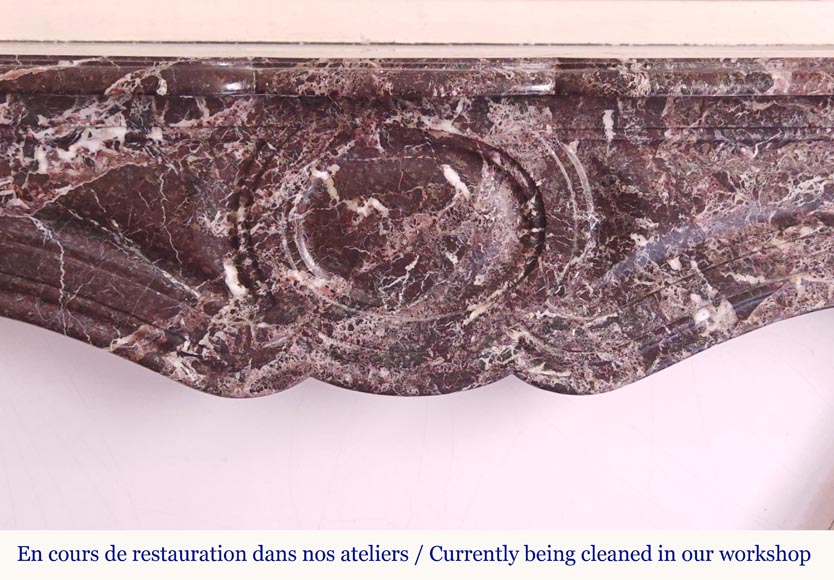 Louis XV style Pompadour mantel in Levanto marble Louis XV style Pompadour mantel in Levanto marble-1