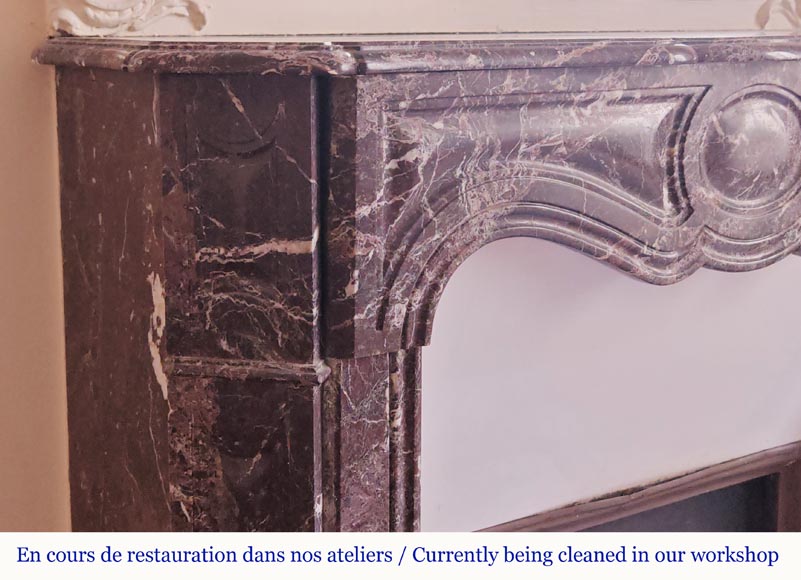 Louis XV style Pompadour mantel in Levanto marble Louis XV style Pompadour mantel in Levanto marble-3