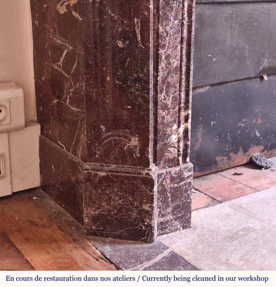 Louis XV style Pompadour mantel in Levanto marble Louis XV style Pompadour mantel in Levanto marble-4