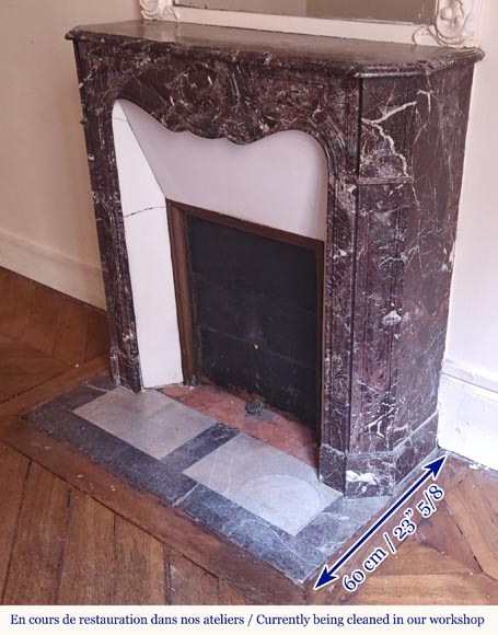 Louis XV style Pompadour mantel in Levanto marble Louis XV style Pompadour mantel in Levanto marble-5