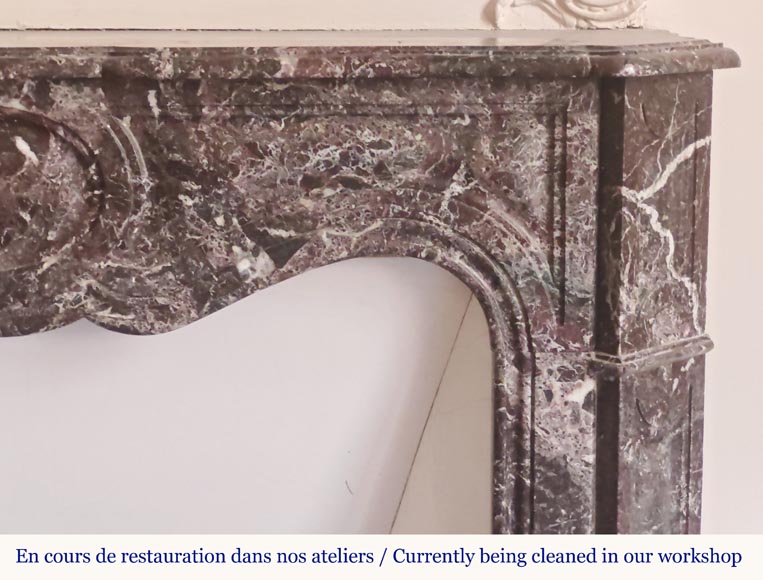 Louis XV style Pompadour mantel in Levanto marble Louis XV style Pompadour mantel in Levanto marble-6