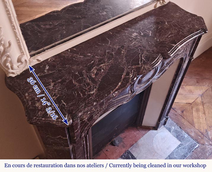 Louis XV style Pompadour mantel in Levanto marble Louis XV style Pompadour mantel in Levanto marble-9