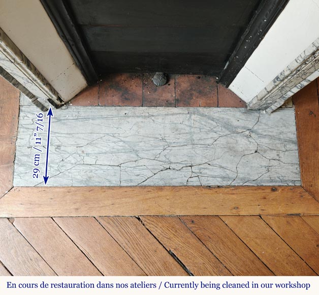 Louis XV style Pompadour mantel in Blue Fleuri marble Louis XV style Pompadour mantel in Blue Fleuri marble-8