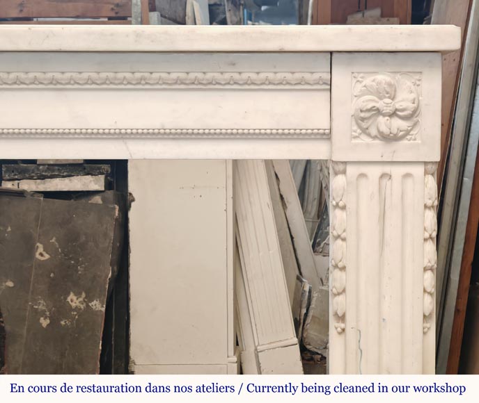 Cheminée de style Louis XVI en marbre demi statuaire Cheminée de style Louis XVI en marbre demi statuaire-10