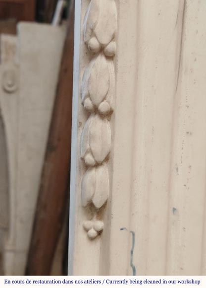 Cheminée de style Louis XVI en marbre demi statuaire Cheminée de style Louis XVI en marbre demi statuaire-11