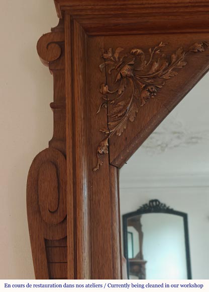 Napoleon III style mantel in carved oak Napoleon III style mantel in carved oak-3