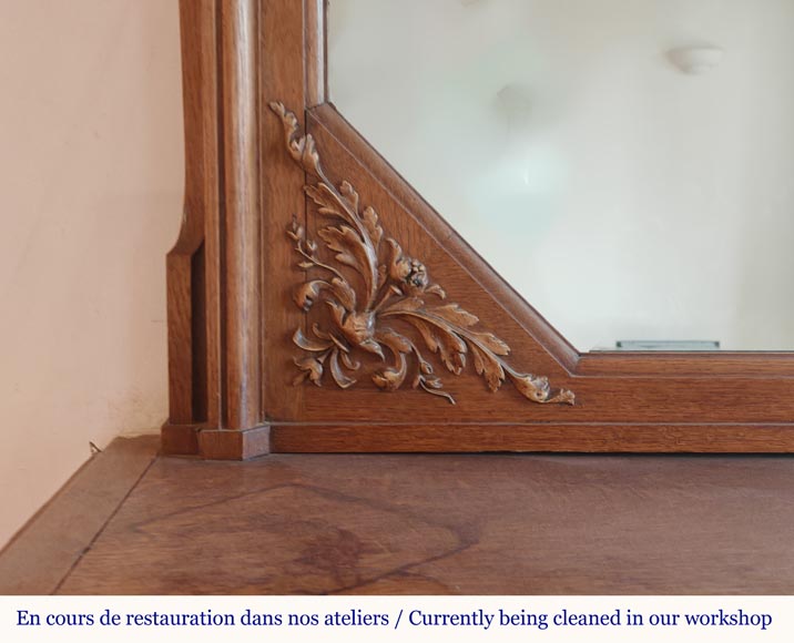 Napoleon III style mantel in carved oak Napoleon III style mantel in carved oak-4