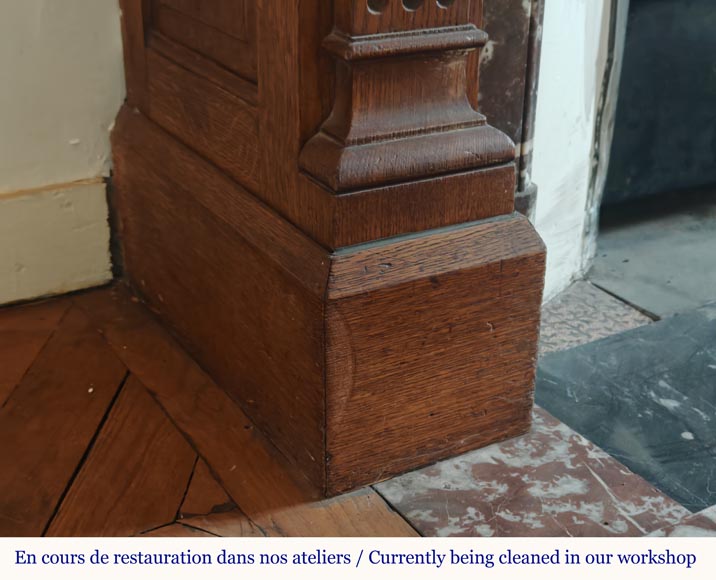 Napoleon III style mantel in carved oak Napoleon III style mantel in carved oak-7