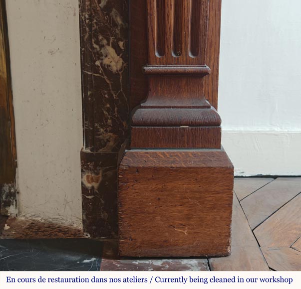 Napoleon III style mantel in carved oak Napoleon III style mantel in carved oak-10