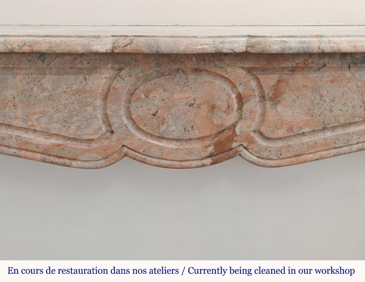 Louis XV style Pompadour mantel in Enjugerais Breche Louis XV style Pompadour mantel in Enjugerais Breche-1