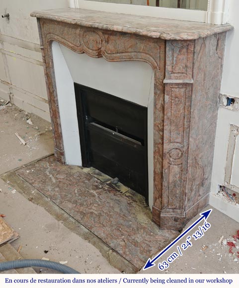 Louis XV style Pompadour mantel in Enjugerais Breche Louis XV style Pompadour mantel in Enjugerais Breche-5