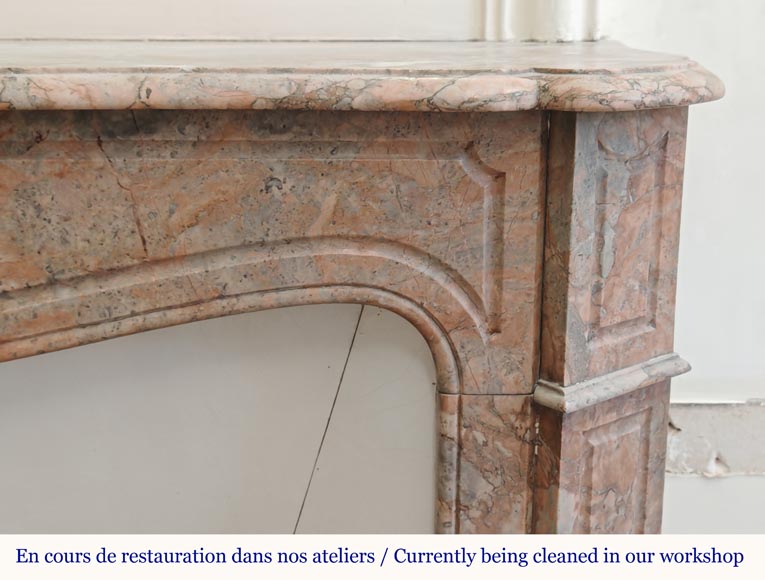 Louis XV style Pompadour mantel in Enjugerais Breche Louis XV style Pompadour mantel in Enjugerais Breche-6