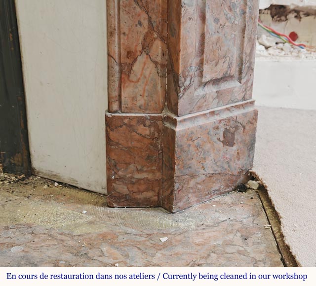 Louis XV style Pompadour mantel in Enjugerais Breche Louis XV style Pompadour mantel in Enjugerais Breche-7