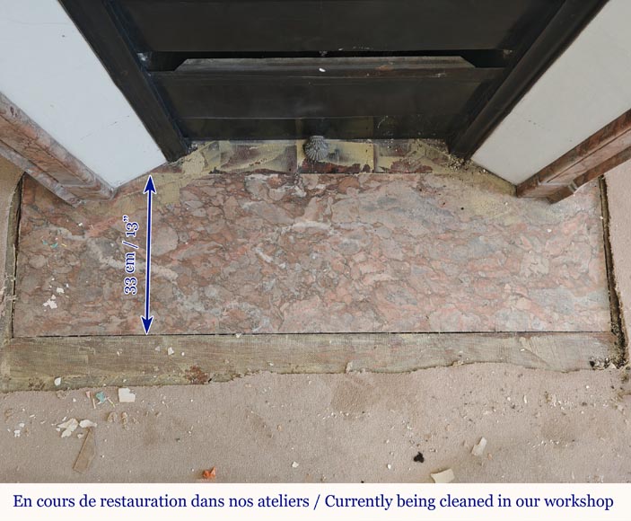 Louis XV style Pompadour mantel in Enjugerais Breche Louis XV style Pompadour mantel in Enjugerais Breche-8