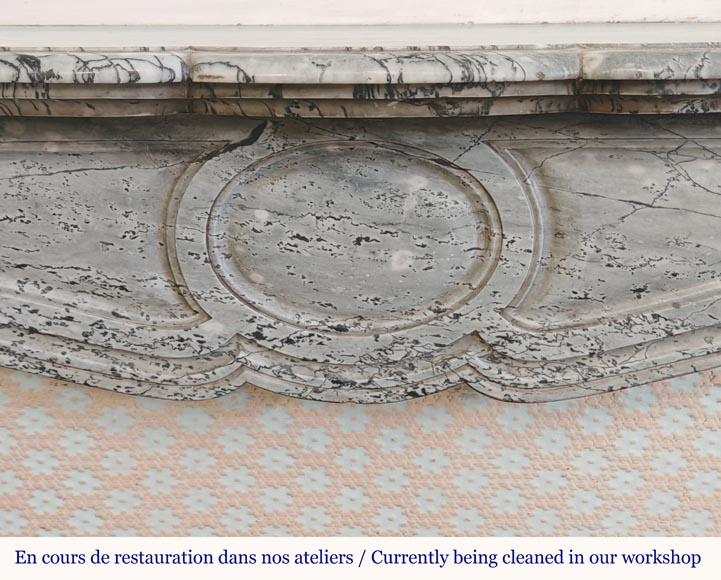 Louis XV style Pompadour mantel in blue marble Louis XV style Pompadour mantel in blue marble-1
