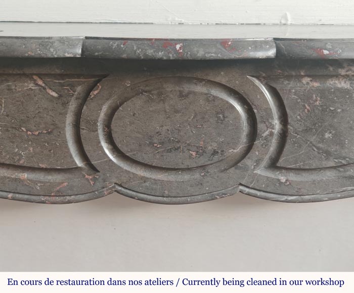 Louis XV style pompadour mantel carved in Bois Jourdan marble Louis XV style pompadour mantel carved in Bois Jourdan marble-1