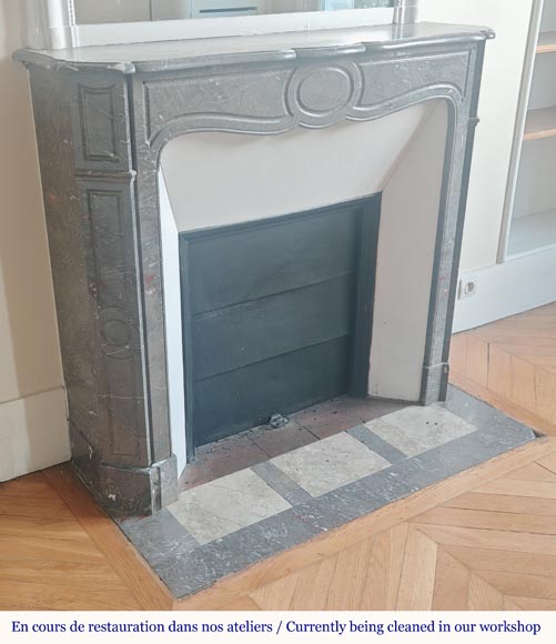 Louis XV style pompadour mantel carved in Bois Jourdan marble Louis XV style pompadour mantel carved in Bois Jourdan marble-2