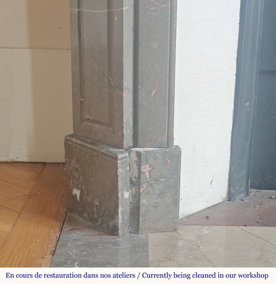 Louis XV style pompadour mantel carved in Bois Jourdan marble Louis XV style pompadour mantel carved in Bois Jourdan marble-4