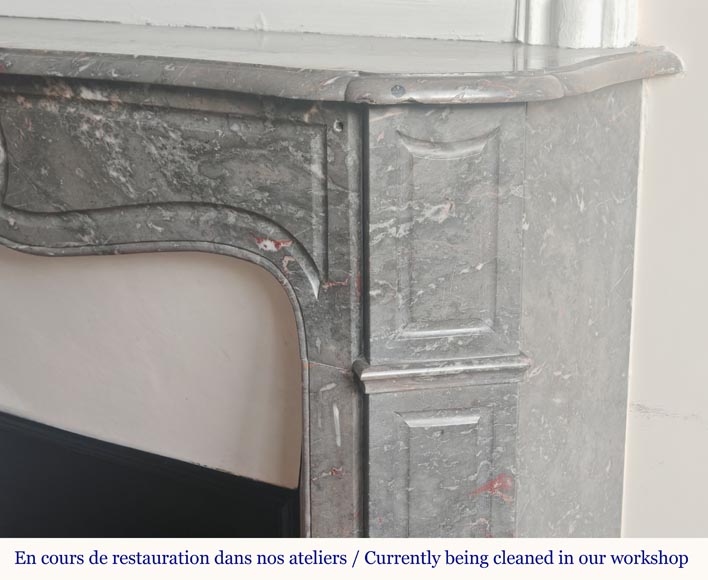 Louis XV style pompadour mantel carved in Bois Jourdan marble Louis XV style pompadour mantel carved in Bois Jourdan marble-6