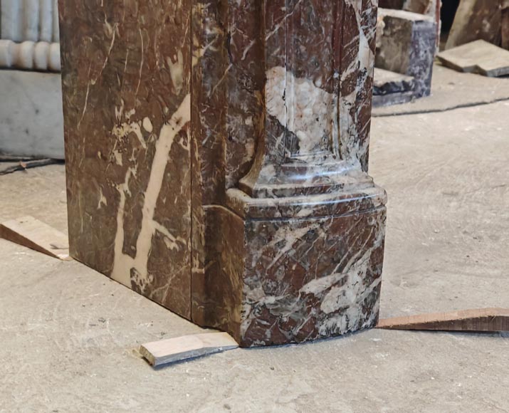 Louis XV style mantel in Rouge Royal marble with asymmetrical shell motif Louis XV style mantel in Rouge Royal marble with asymmetrical shell motif-6