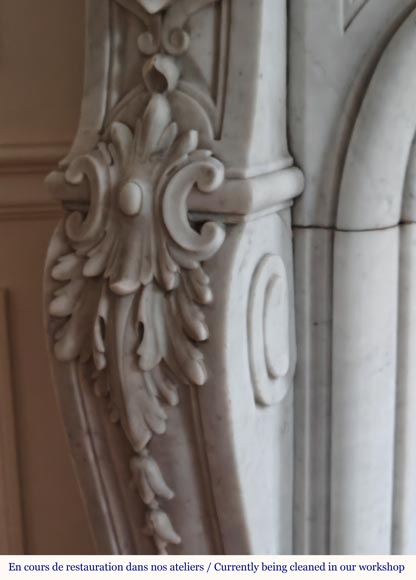 Louis XV style mantel richly carved in Carrara marble Louis XV style mantel richly carved in Carrara marble-7