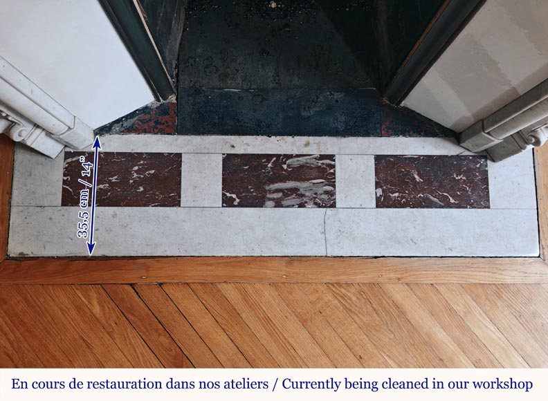 Louis XV style mantel richly carved in Carrara marble Louis XV style mantel richly carved in Carrara marble-12