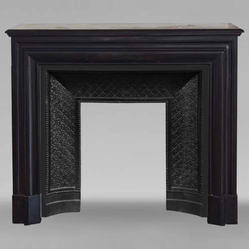 Louis XIV style mantel in fine black marble
