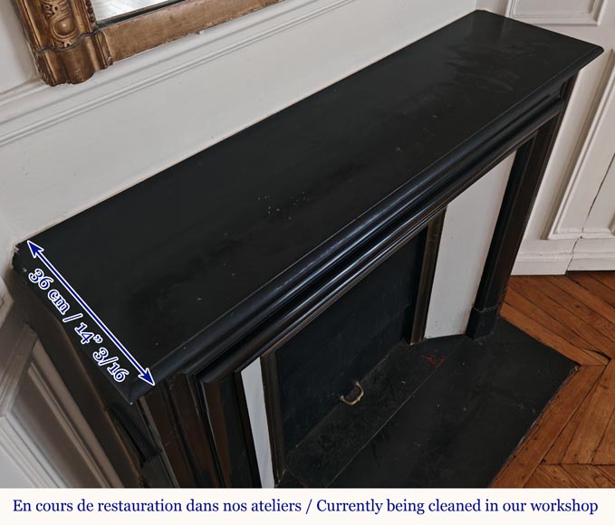 Louis XIV style mantel in fine black marble Louis XIV style mantel in fine black marble-8