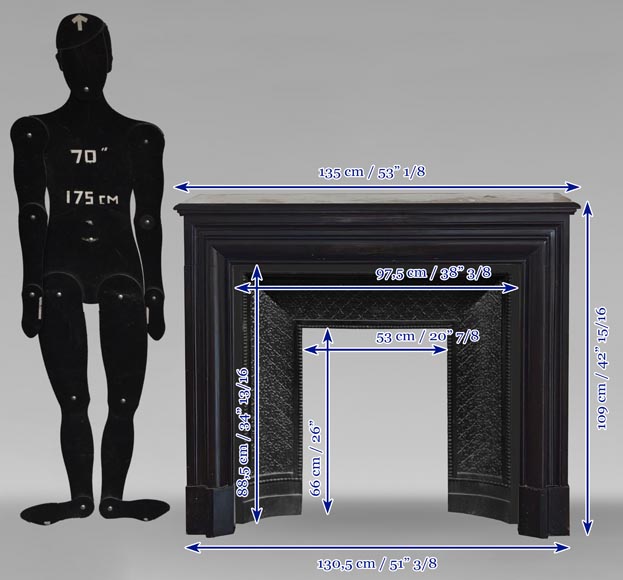 Louis XIV style mantel in fine black marble Louis XIV style mantel in fine black marble-9