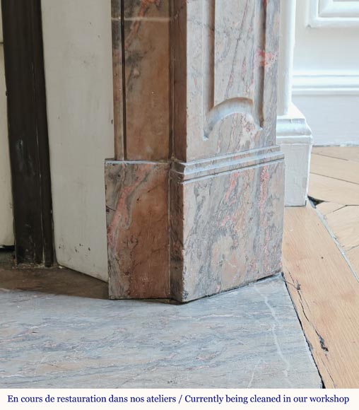 Louis XV style Pompadour flat mantel in Enjugerais marble Louis XV style Pompadour flat mantel in Enjugerais marble-7